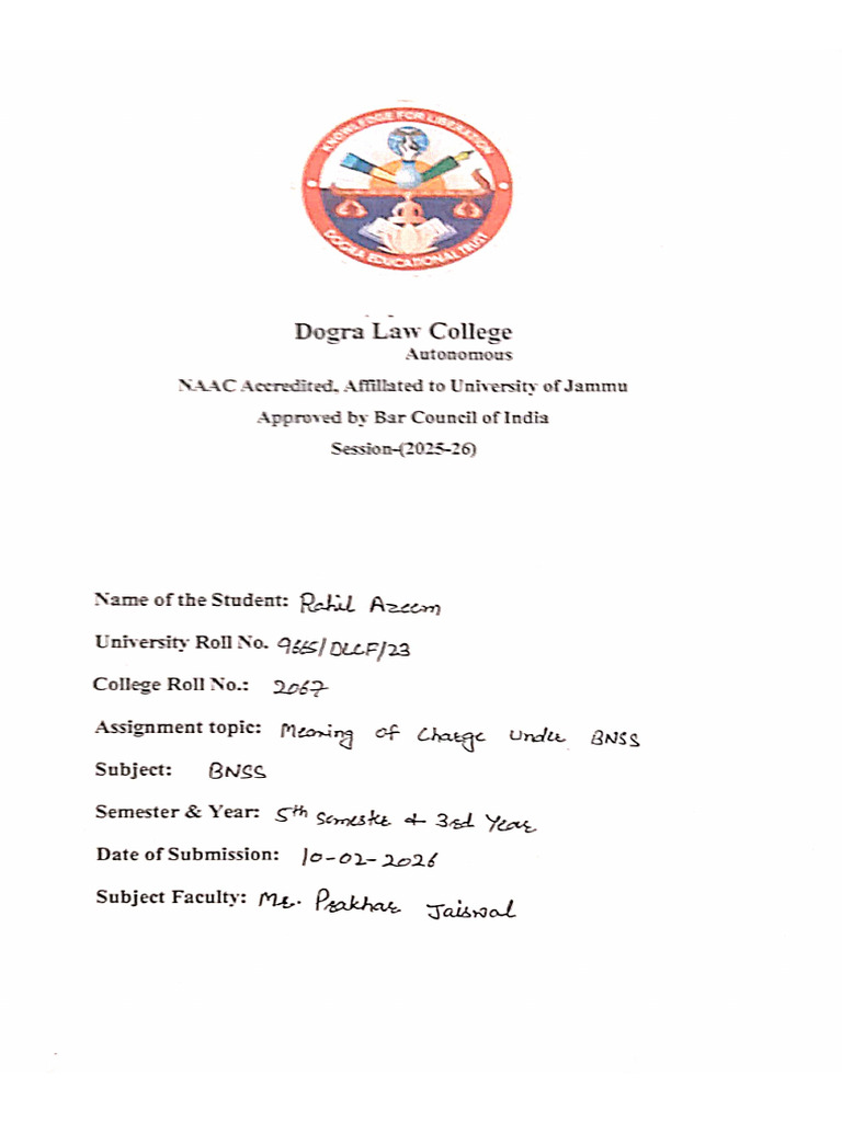 BNSS Assignment File | PDF
