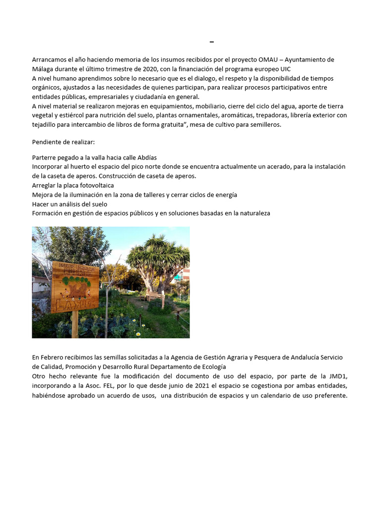 2021 Memoria ASPA ECHY | PDF | Suelo | Pedagogía