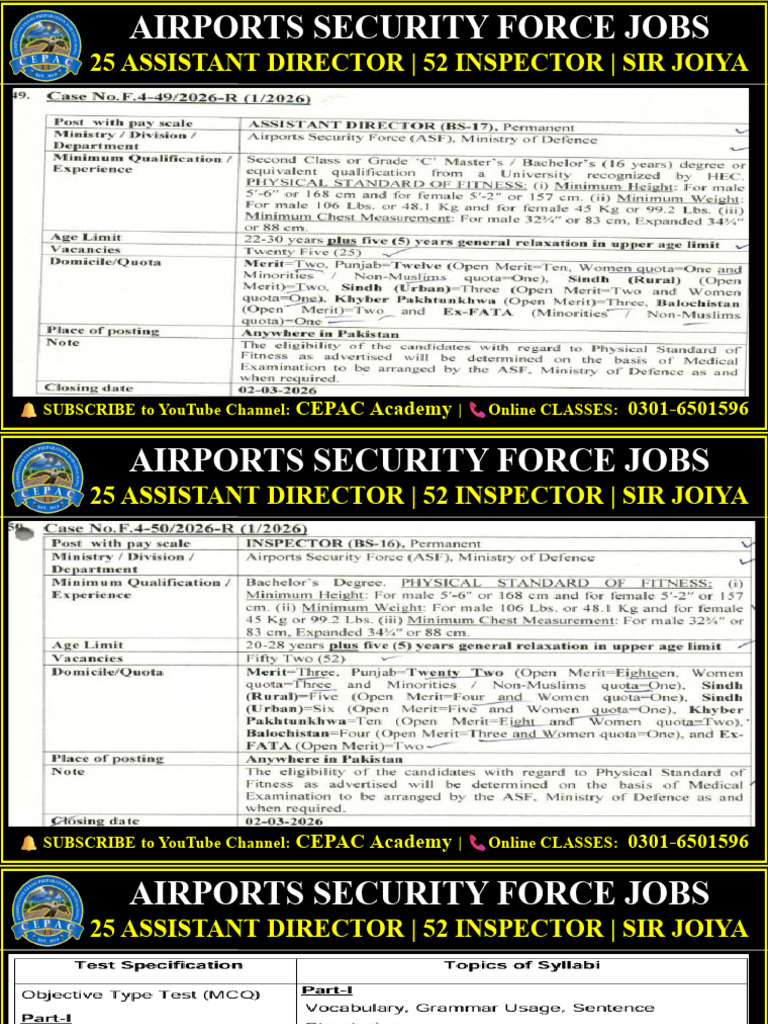 Asf Jobs 2026 | PDF