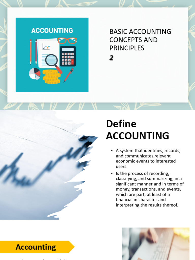 FINMAN 1 LESSON 2 Basic Accounting Concepts and Principles | PDF ...