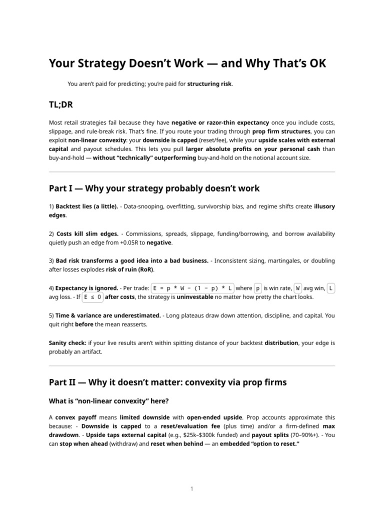 Your Strategy Doesn't Work | PDF | Risk