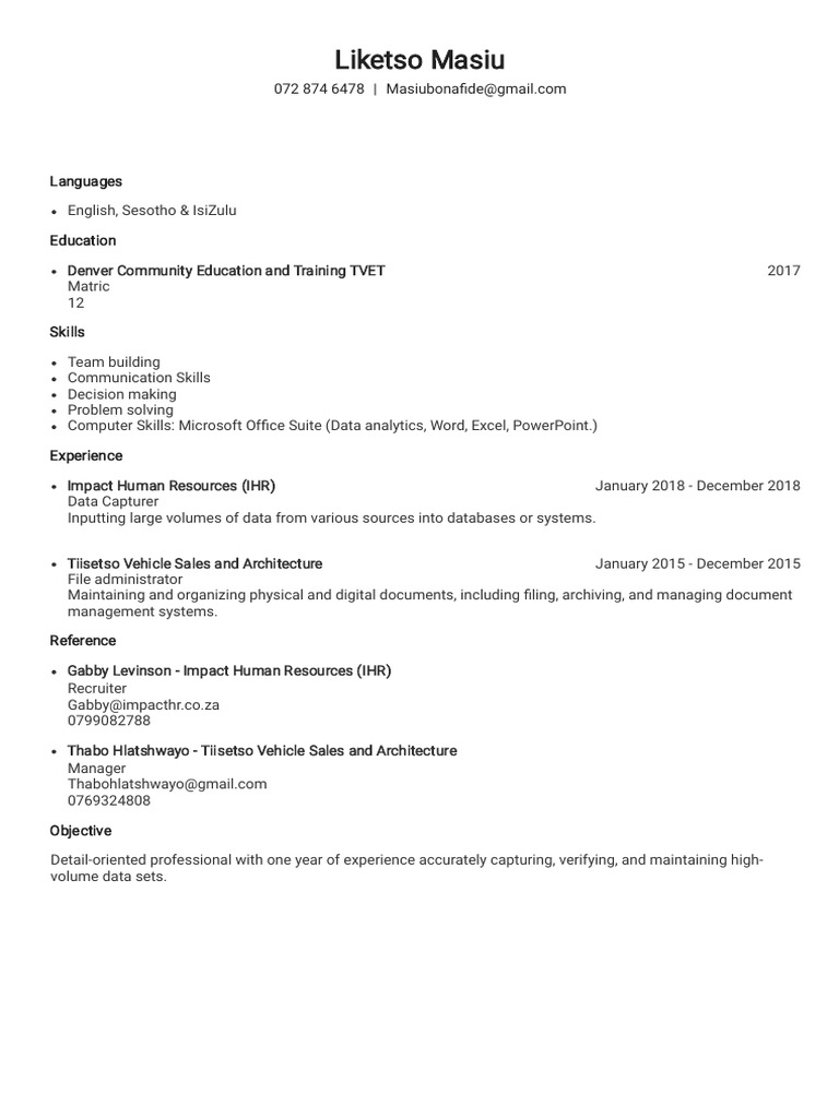 L.M CV | PDF