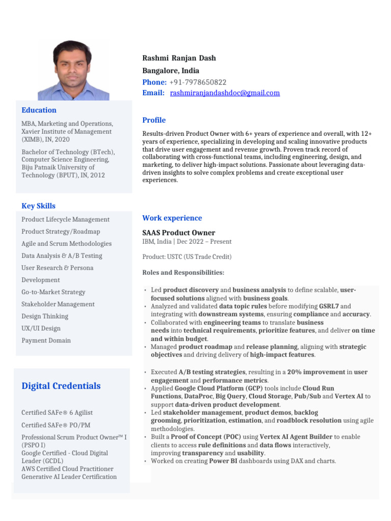 Rashmi Ranjan Dash CV v1.0 2025 | PDF | Cloud Computing | Information ...