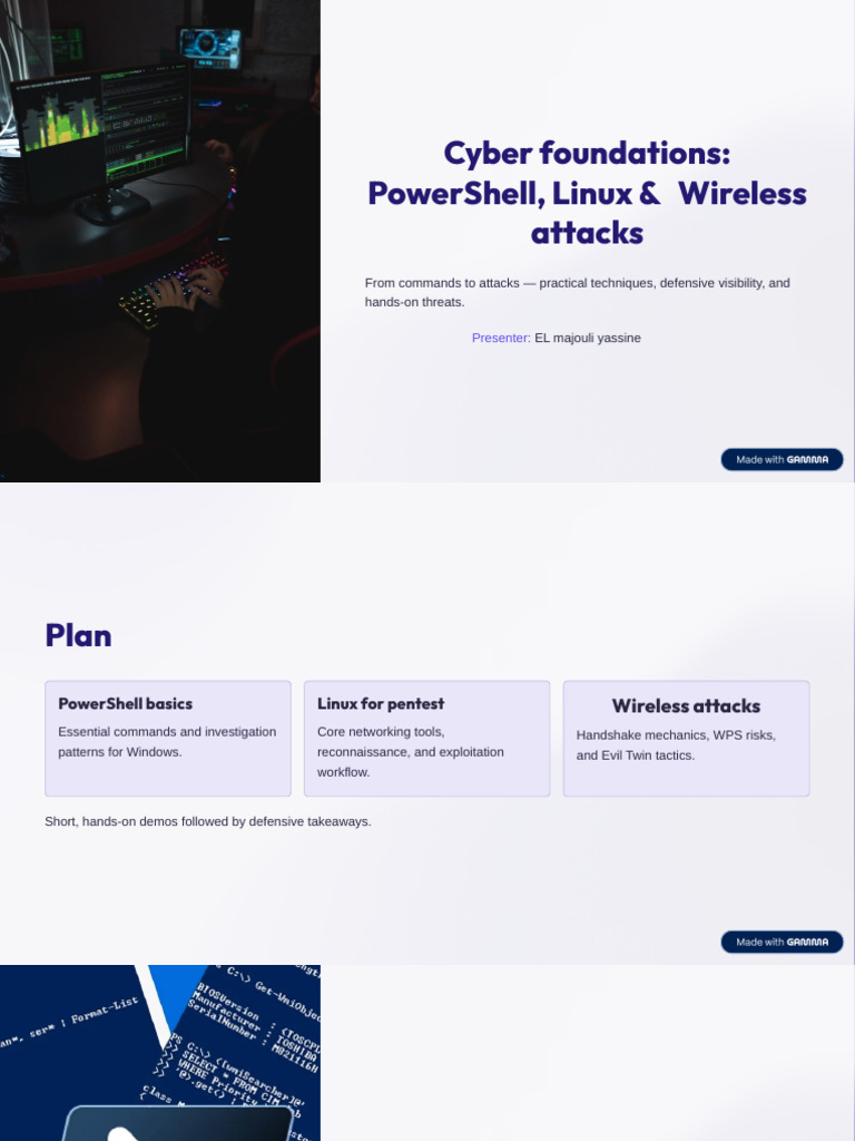 Cyber Foundations PowerShell Linux and Wireless Attacks | PDF | Secure ...