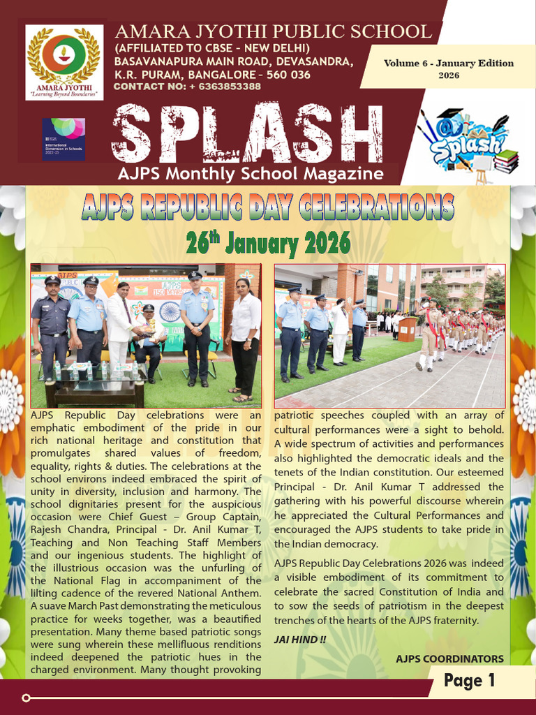 Splash Magazine-Final January 2026 Edition | PDF | Teachers | Psychology
