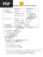 Electrical Machines Formula Sheet for Electrical Engineers