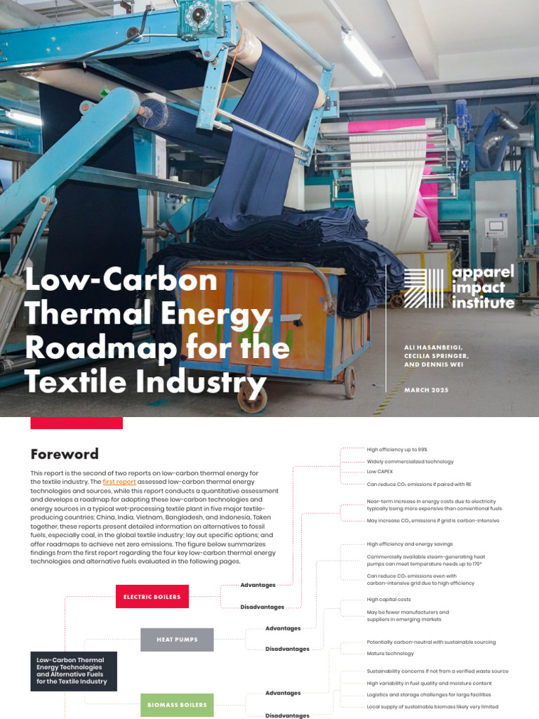 Low Carbon Thermal Energy Roadmap For The Textile Industry | PDF ...