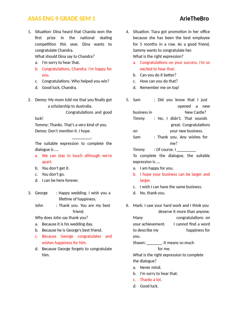 Asas Sem 1 Eng 9 Sanmar 2 | PDF