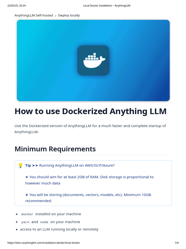 Local Docker Installation AnythingLLM | PDF | Superuser | Computing
