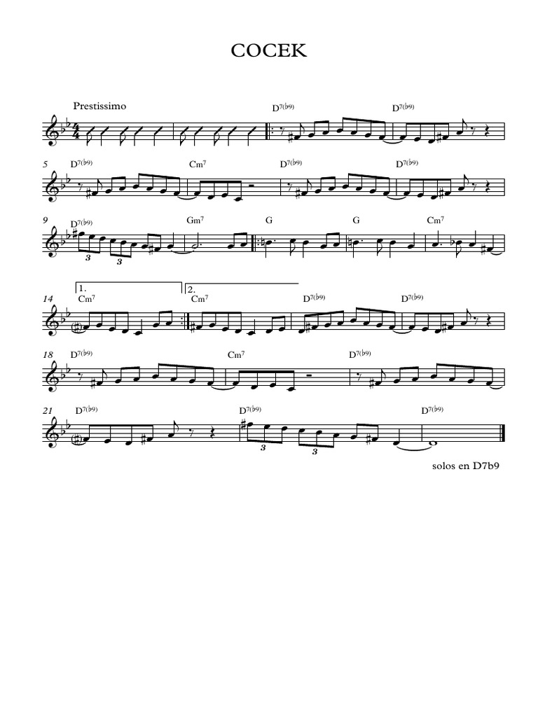 COCEK - Partitura Completa | PDF