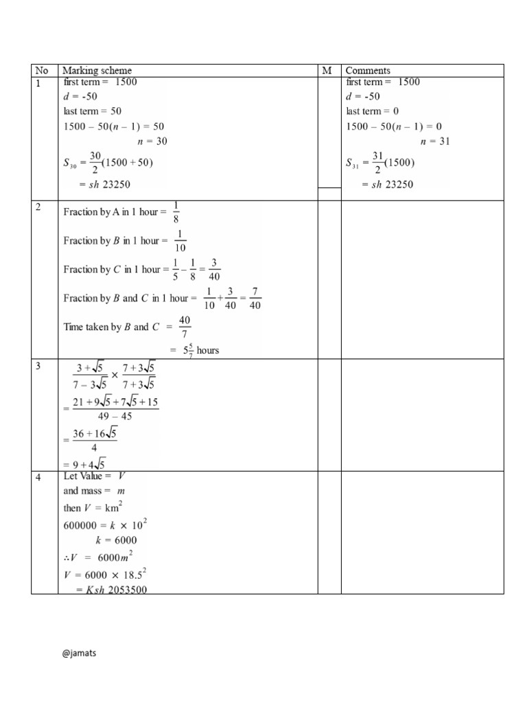 Maths Pp2 Ms | PDF