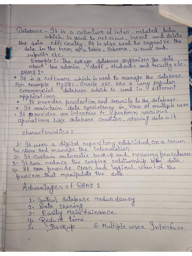 Dbms Notes 1 | PDF