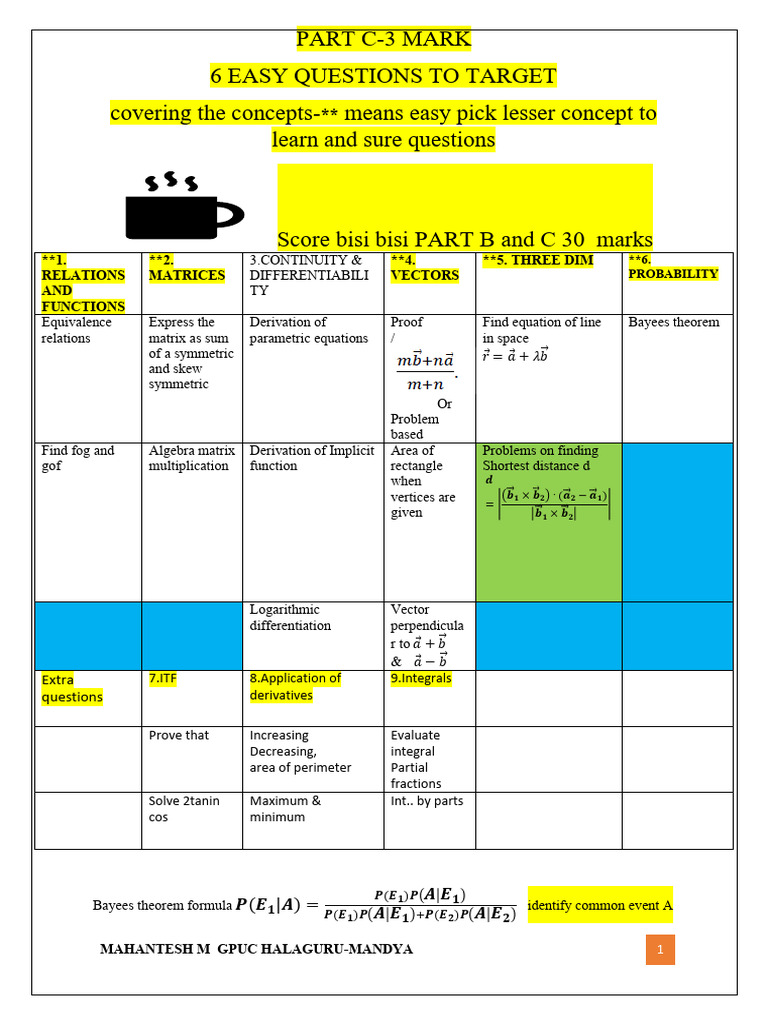 Bisi-Bisi-30 Marks Bc-Test Series-Part B and C 2026 | PDF | Matrix ...