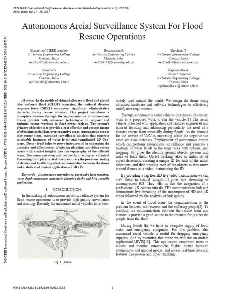 Autonomous Areial Surveillance System For Flood Rescue Operations | PDF ...