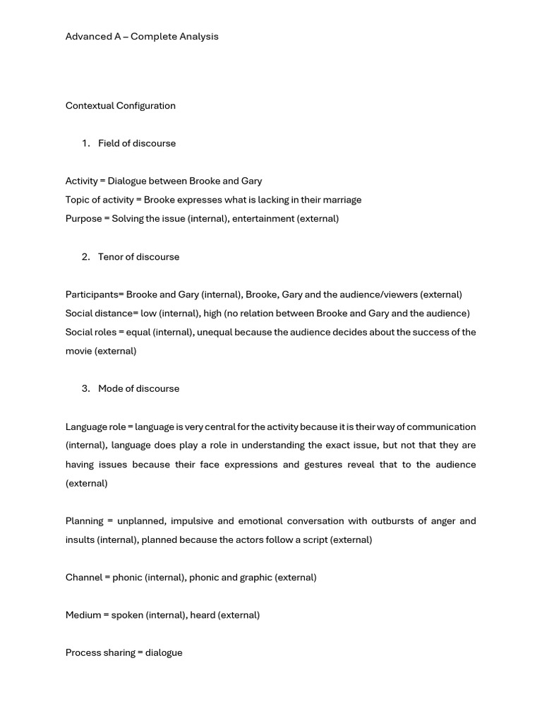 Advanced A - Complete Analysis | PDF | Communication | Emotions