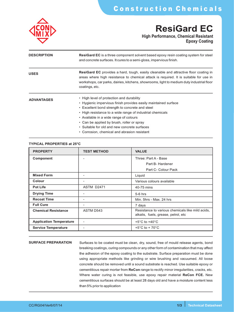 ResiGard EC | PDF | Epoxy | Materials