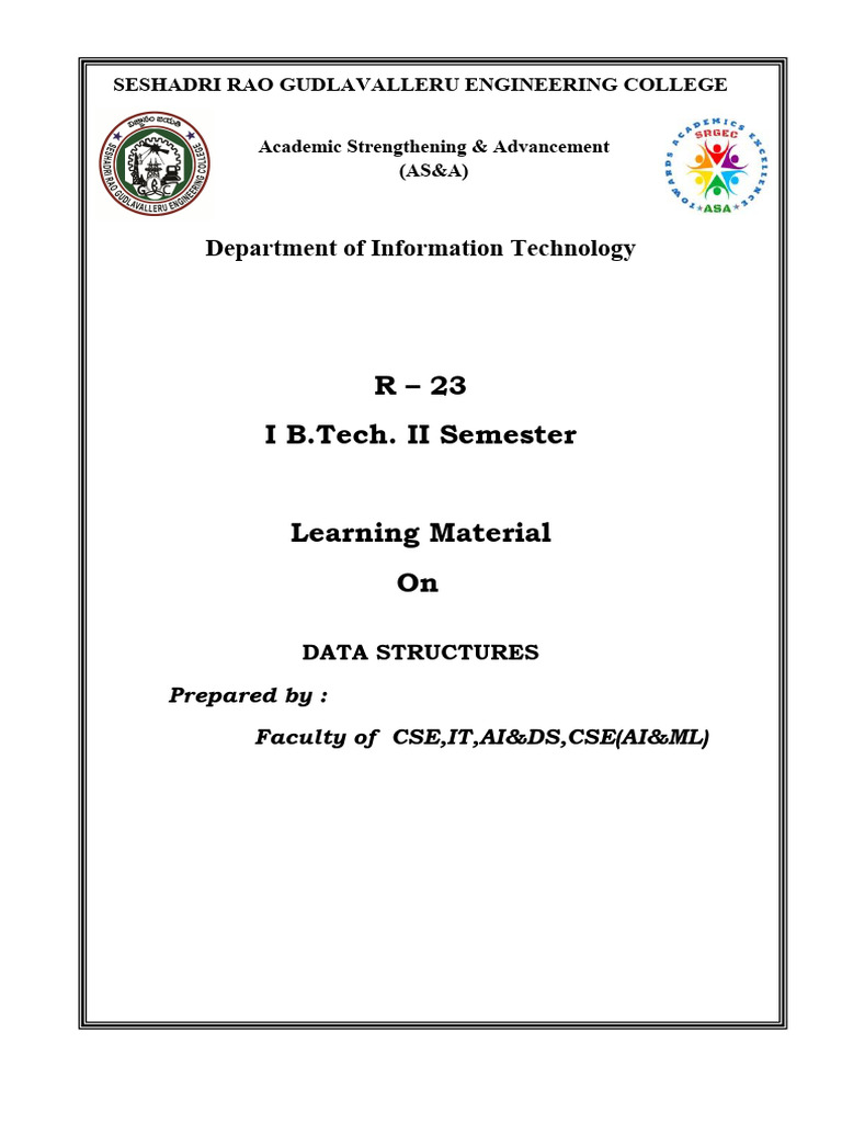 Data Structures r23 LM, Acts | PDF | Queue (Abstract Data Type) | Time ...