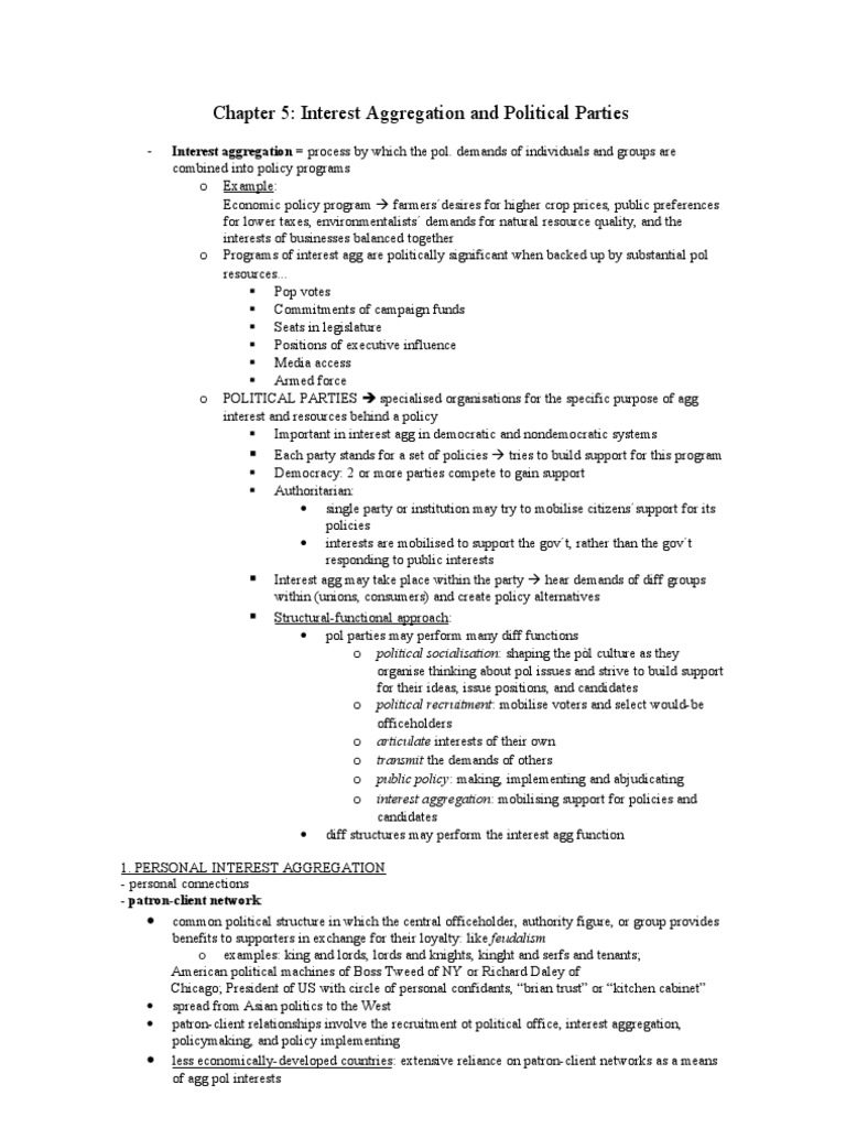 CH 5 Interest Aggregation and Political Parties | PDF | Voting | Elections