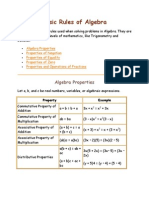 Basic Rules of Algebra