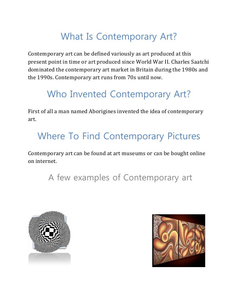 What Is Contemporary Art PDF