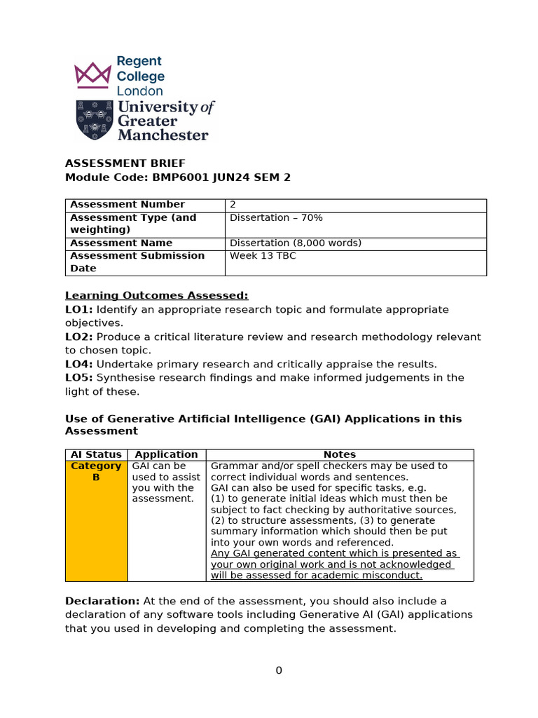 BMP6001 AS2 JUN25 SEM2 - Assessment Brief Template 24-25 - RT | PDF ...