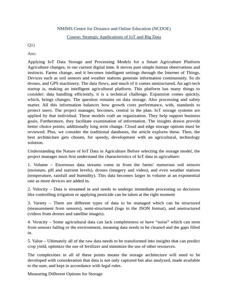 Strategic Applications of IoT and Big Data | PDF | Internet Of Things ...