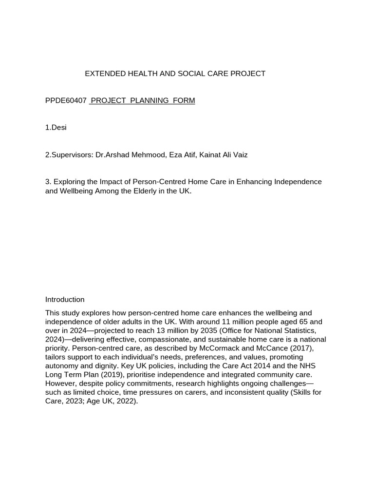 Project Planning Form | PDF | Well Being | Quality Of Life