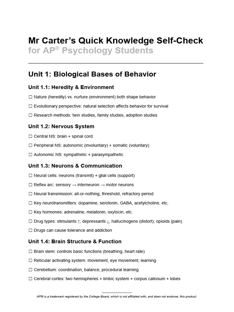 MR Carter's Quick Knowledge Self-Check (1) | PDF | Classical ...