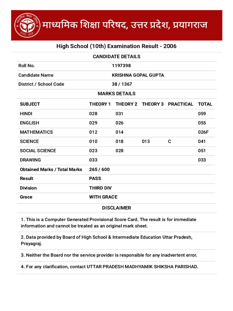 High School (10th) Examination Result - Result Dashboard | PDF
