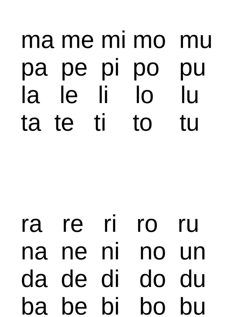 Silabas Imprimir | PDF