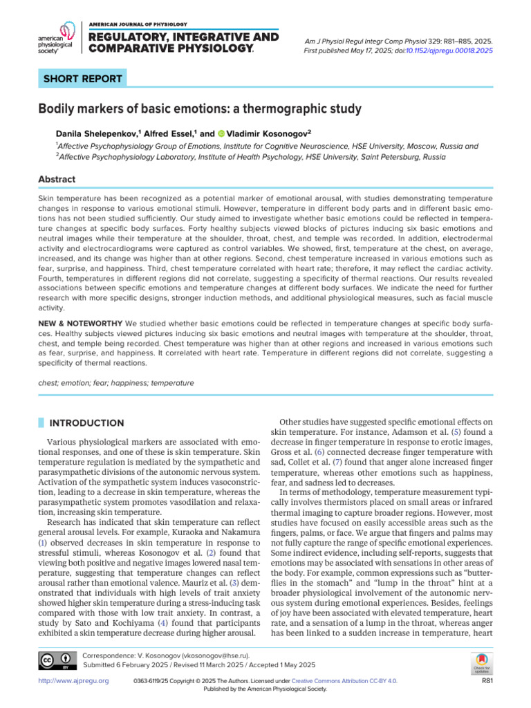 Shelepenkov Et Al 2025 Bodily Markers of Basic Emotions A Thermographic ...
