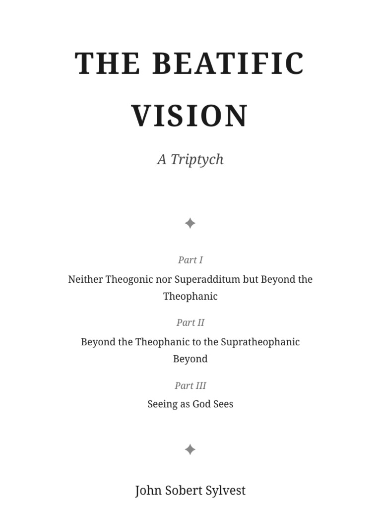 Beatific Vision - A Triptych | PDF | Divinity | Dialectic