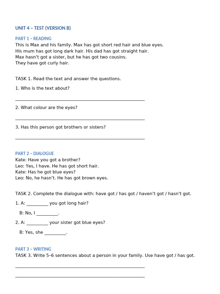 Unit 4 Test Version B | PDF