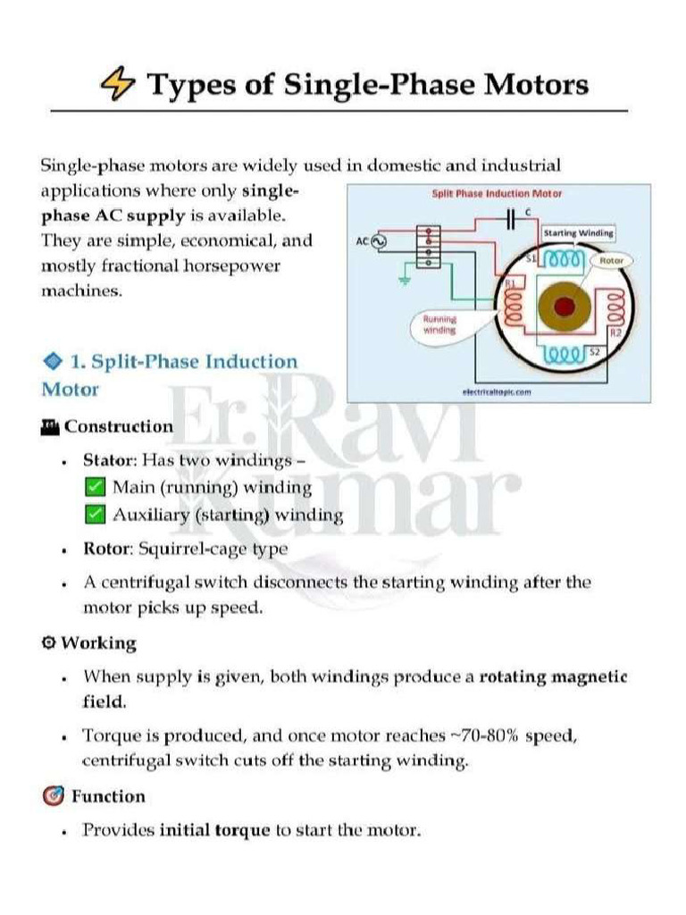 Single Phase Motor | PDF
