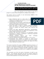 Post Grad Mba/ MSC Detail Project Proposal Document
