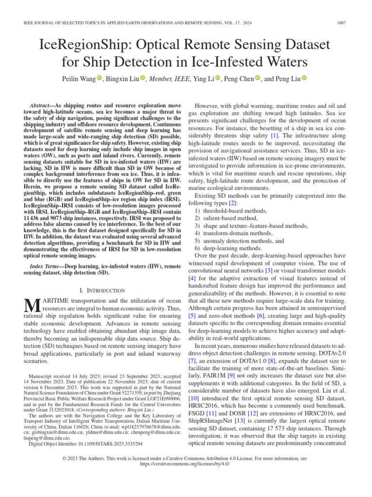 IceRegionShip Optical Remote Sensing Dataset For Ship Detection in Ice ...