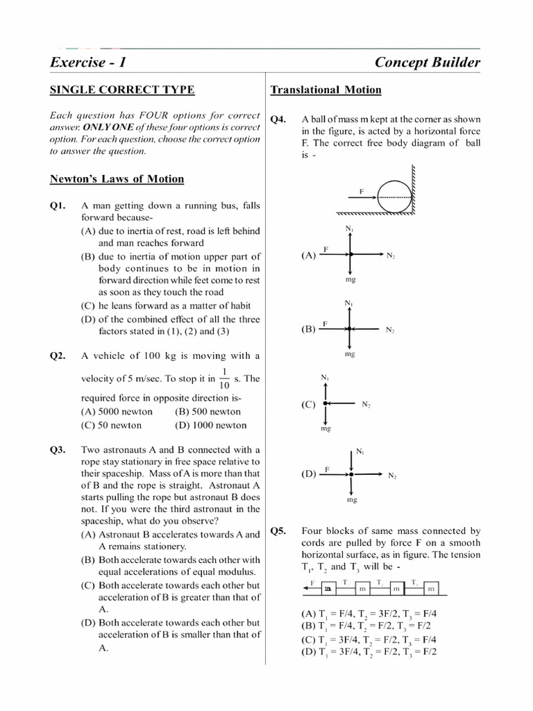 Newtons Laws of Motion | PDF