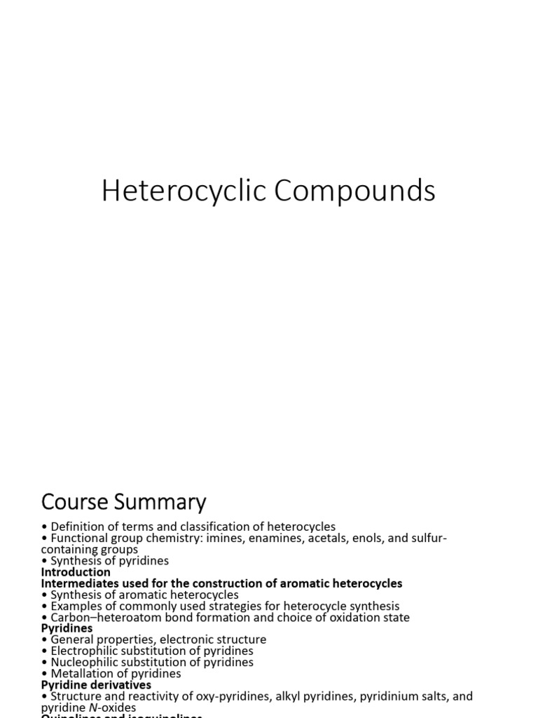 Heterocyclics-Intro Handouts Corrected | PDF | Heterocyclic Compound ...