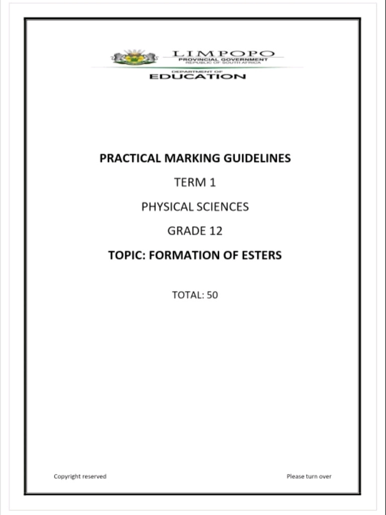 Physical Science Experiment Marking Guideline 1 | PDF