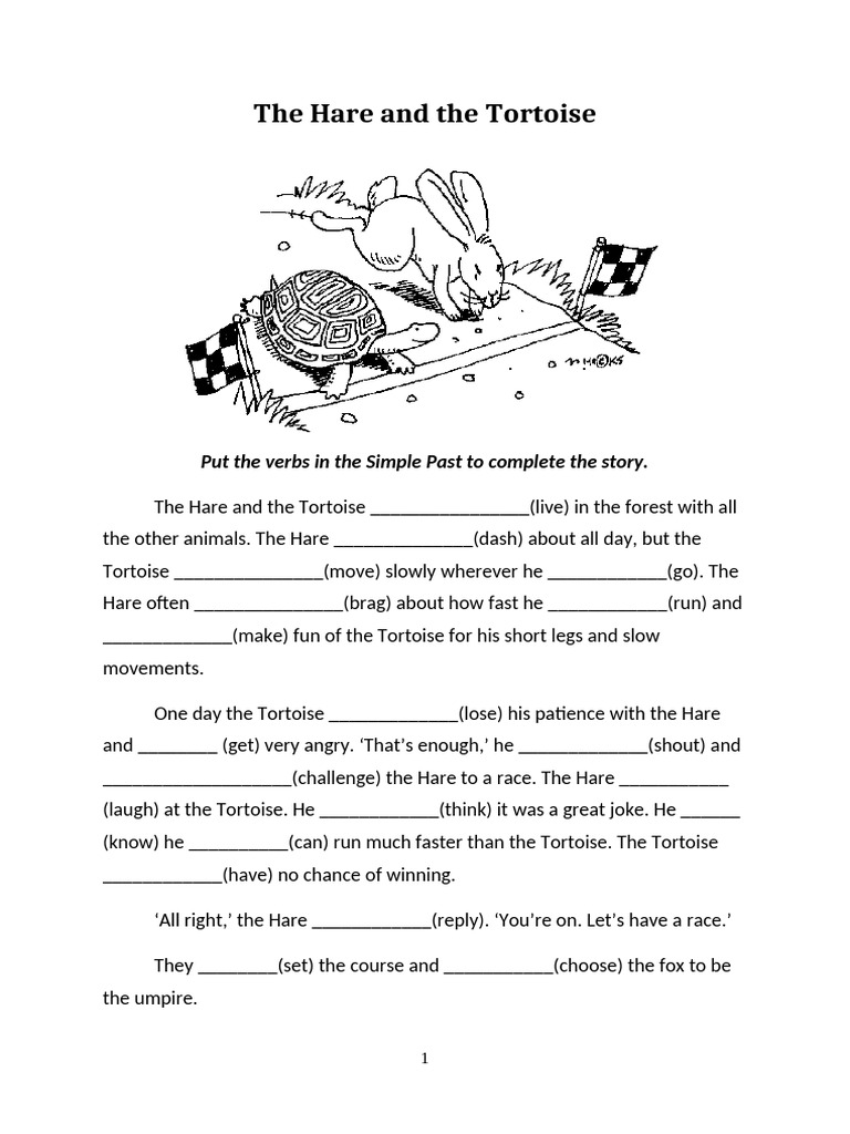 The Hare and The Tortoise Grammar Drills 103665 | PDF