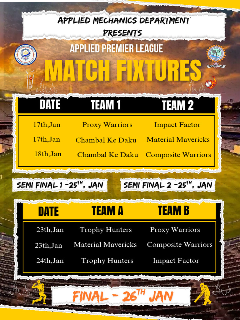 Cricket Fixtures | PDF