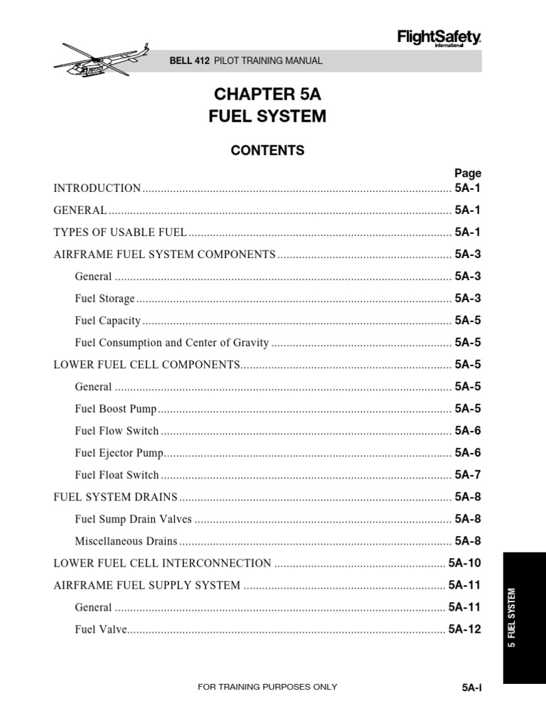 Chapter 5a-Fuel System Flightsafety b412 PTM | PDF | Pump