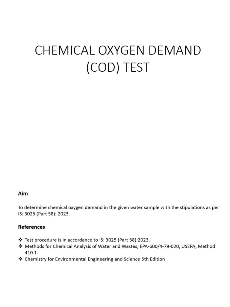 COD Test | PDF | Chemistry | Materials