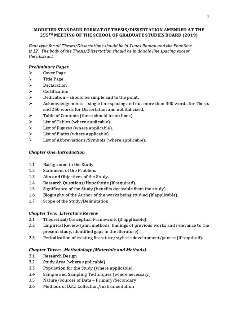 Standard Format of Thesis | PDF | Thesis | Scientific Method