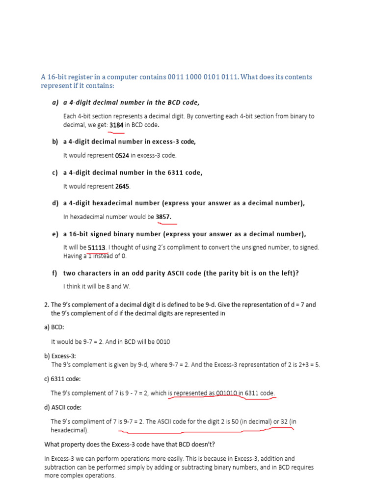 HW 1 | PDF | Binary Coded Decimal | Computer Architecture