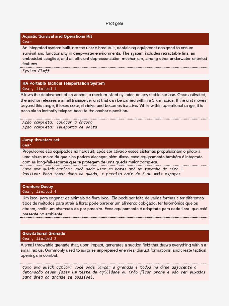Lancer - Pilot Gear Extra | PDF