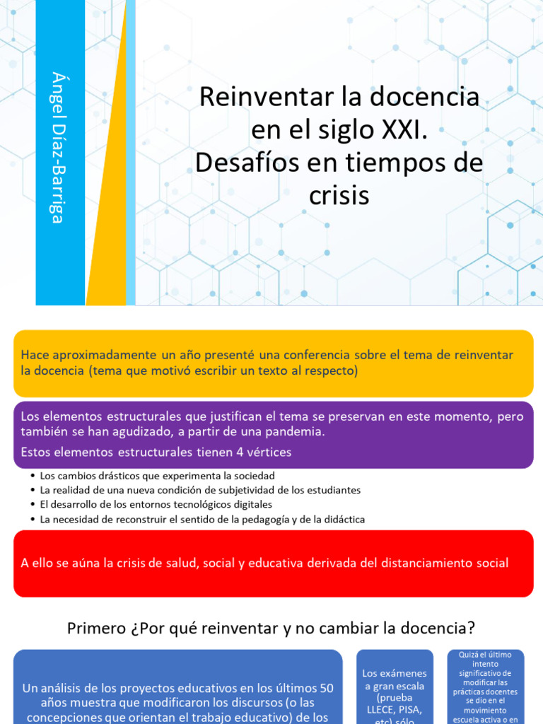 Reiventar la docencia en el siglo XXI. Desafíos en tiempos de crisis ...
