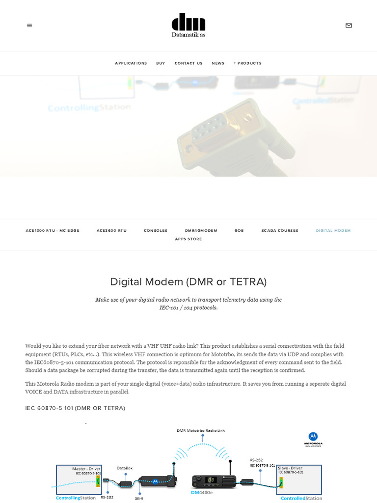 Digital Modem (DMR or TETRA) - Datamatik SCADA | PDF | Scada ...