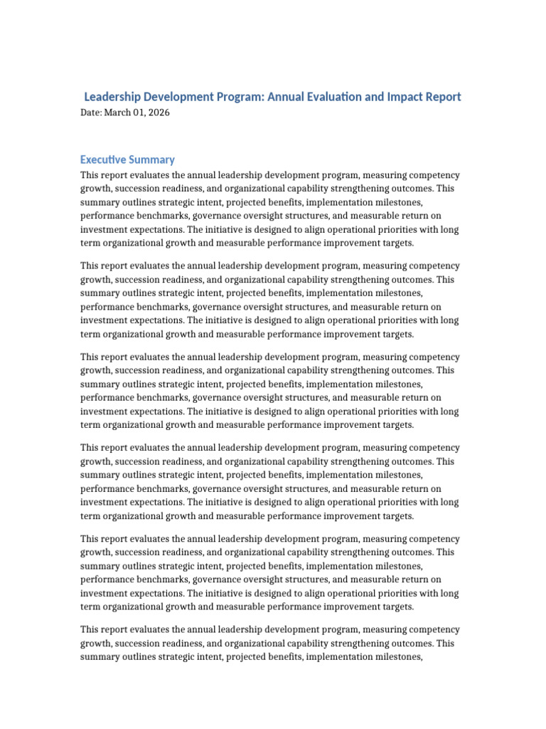 Leadership Development Program Report | PDF | Performance Indicator ...